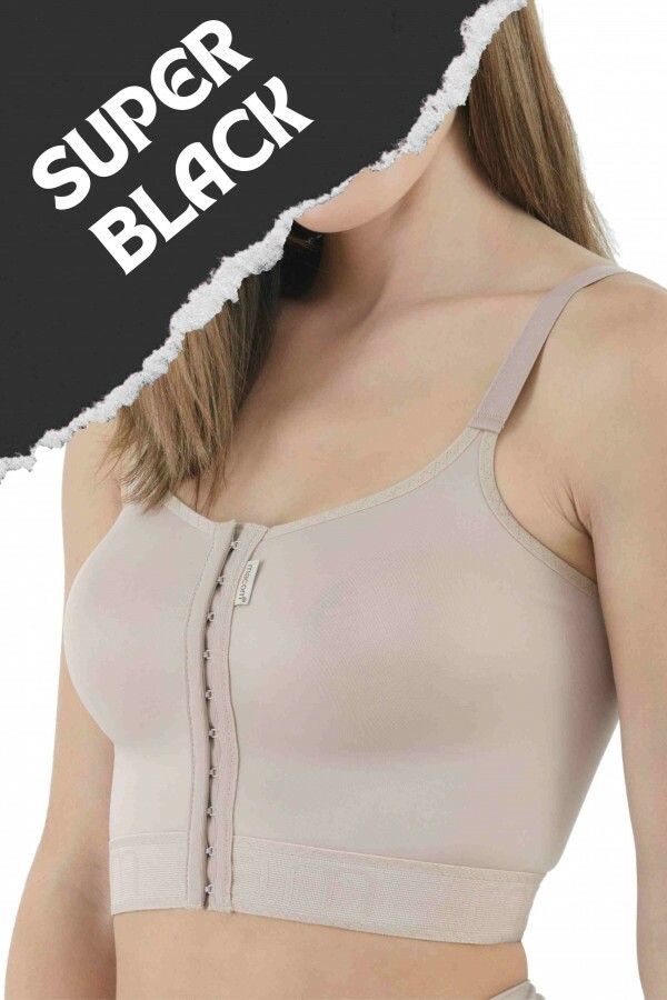 Sutiã sem costuras com fechamento frontal e elástico - 1010A BEGE