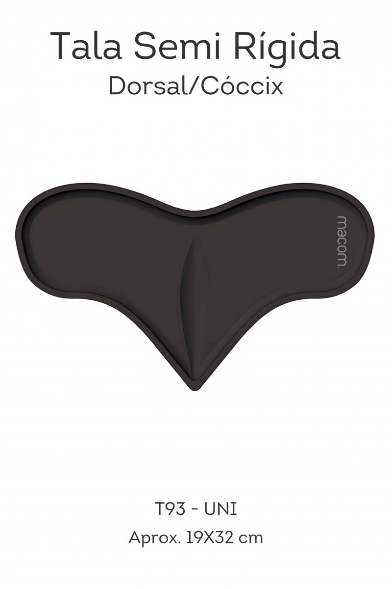 Tala Dorsal/Cóccix Semi Rígida 19x32cm (UNI PRETO) - T93UNIP