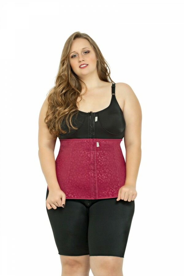 Cinta abdominal com fechamento frontal e 4 barbatanas - Design na linha Plus Size 4012DPSPLESS4